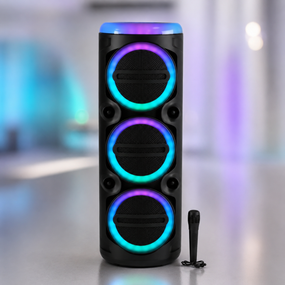 Колонка MS-2076BT-W Bluetooth / Акустическая система с микрофоном / Караоке колонка с LED-подсветкой