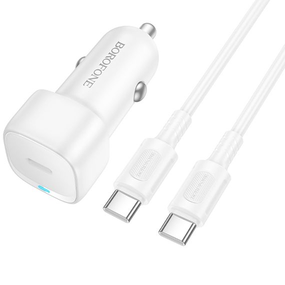 АЗП Borofone BZ34A Cloud PD20W (1USB-C) + кабель Type-C to Type-C White | Зображення 2