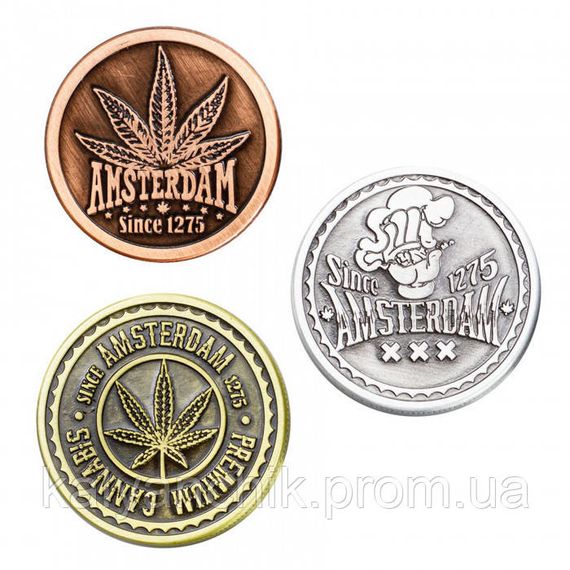 Гриндер металлический Amsterdam Leaf| 4-part Zinc Grinder 40 mm | Зображення 3