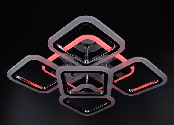 Люстра світлодіодна стельова LED світильник для квартири на стелю лед з пультом 26097 Хром 11х41х55 см. | Зображення 5