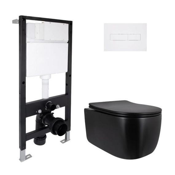 Готовое решение Qtap для ванной комнаты: подвесной унитаз Taurus Ultra Quiet 515x360x350 + комплект инсталляции Standard (линейная