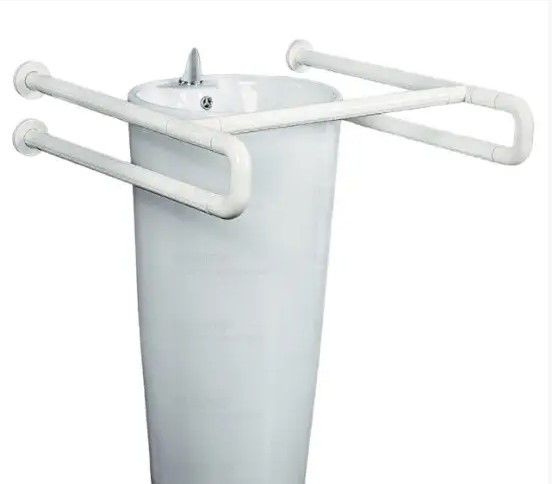 Поручень опорний під раковину SanStore 65х65 мм для людей з обмеженими можливостями білий HS-003A