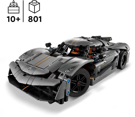 Конструктор LEGO Technic Koenigsegg Jesko Absolut — сірий гіперкар 42173