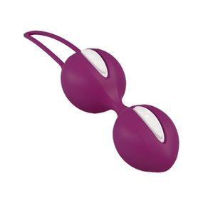 Вагінальні кульки Fun Factory SMARTBALLS DUO, бордово-білі, 2 шт, діаметр 3,2 та 3,6 см Sex Aura