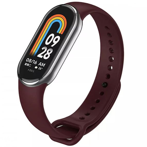 Силіконовий ремінець для Xiaomi Mi Band 8 Бордовий / Plum