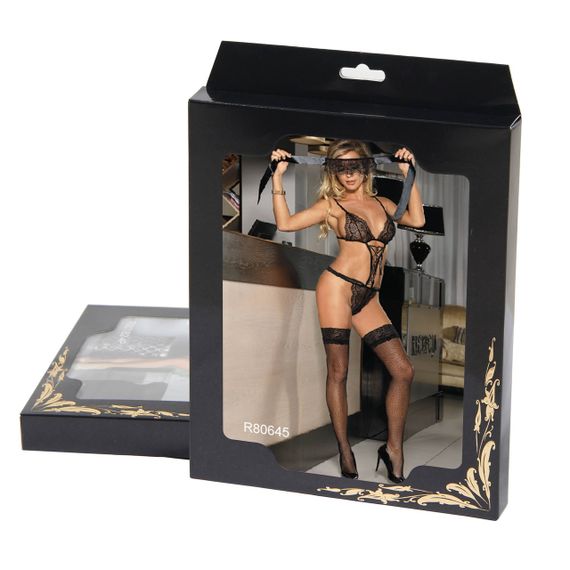 Комплект білизни Star Night боді та пов'язка на очі, чорний, M-L sexstyle | Зображення 4