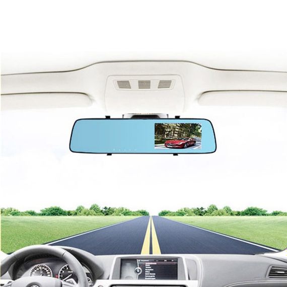 Автомобільний відеореєстратор-дзеркало L-9003 4,3" TOUCH SCREEN 2 камери 1080P Full HD | Зображення 2