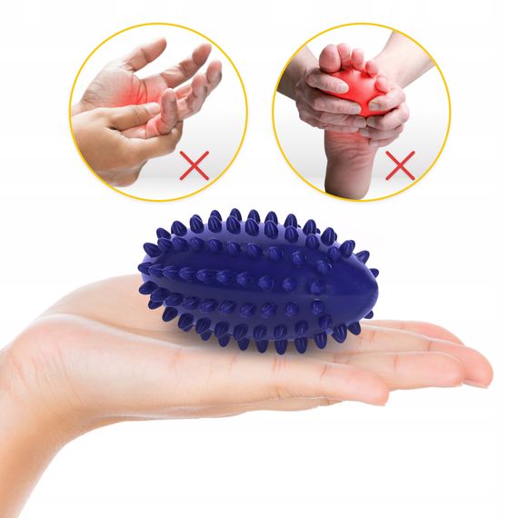 М'яч масажний огірок 4FIZJO Spike Bean 11.5 x 5 см Blue (P-5905973403306) | Зображення 1