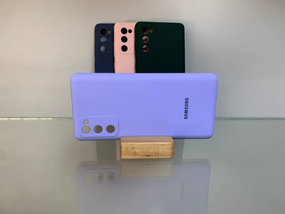 Samsung Galaxy S20 FE Протиударний чохол з логотипом софт тач голубий