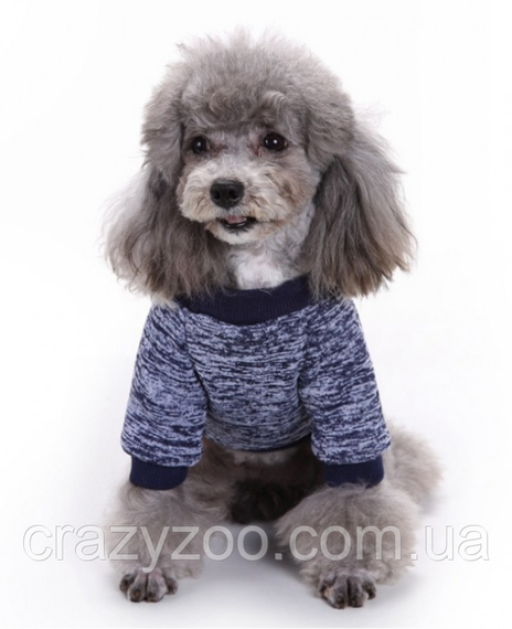 Кофта для собак та котів EcoToys Black Blue M ряба темно-синя A: 30 см B: 37 см C: 24 см 7119 | Зображення 2