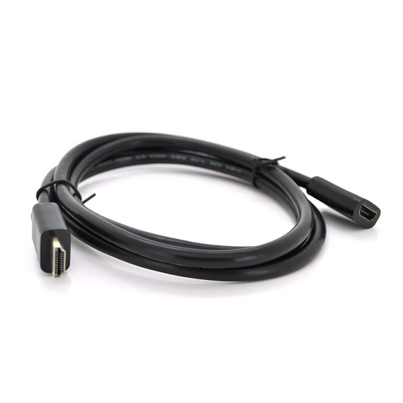 Подовжувач Merlion HDMI (тато) -HDMI (мама) VEGGIEG 1.5m, v2.0, OD-7.0mm, круглий, Black, коннектор Black, (Пакет)