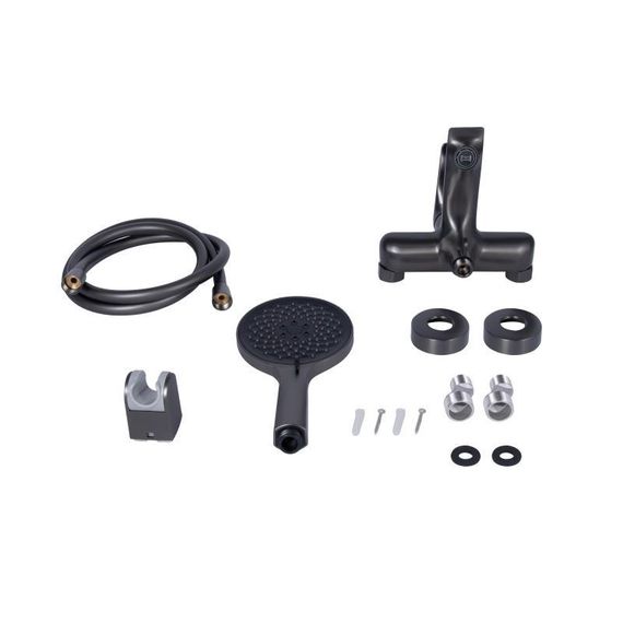 Смеситель для ванны Qtap Vlasta New (c душевым гарнитуром) QTVLA259GMB45643 Gunmetal Black PVD | Зображення 6