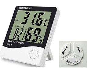 Термогигрометр Generic HTC-1 часы будильник метеостанция 10х10х1.5 см