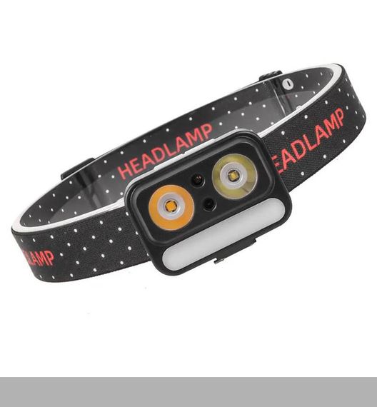 Ліхтар налобний з LED діодами XPG White, XPG Yellow та 5 SMD червоними, сенсорним керуванням, Li-Ion акумулятором, зарядкою через USB Type-C XPRO 2069 (47463-2069_171)