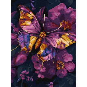 Картина по номерам "Золотая бабочка" KHO6692 с красками металлик extra 30х40 см