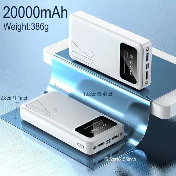 Портативный Power Bank 20000 мАч, 5В/2А, Два USB-розетки для iOS/Android телефонов | Зображення 3