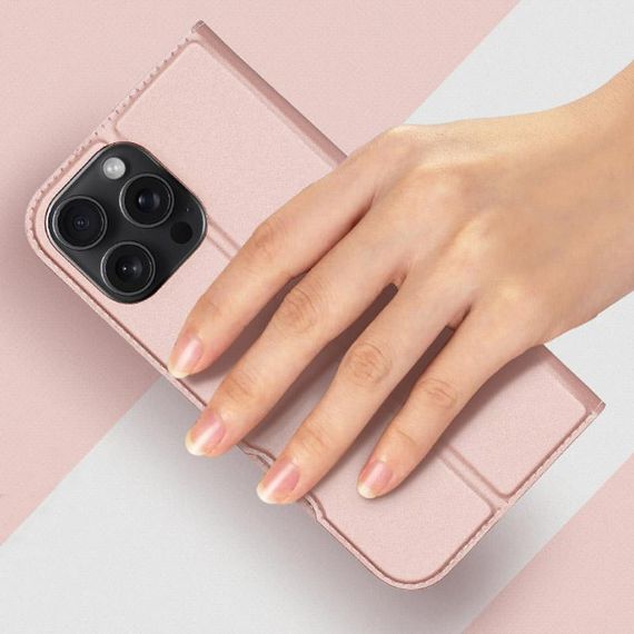 Чохол-книжка Dux Ducis з кишенею для візиток для Apple iPhone 16 Pro Max (6.9") Rose Gold | Зображення 1