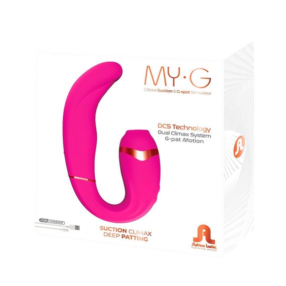 Двойной вибратор с вакуумной стимуляцией Adrien Lastic My G PINK Sex Aura | Зображення 1