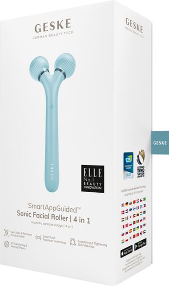 Електронний ультразвуковий ролик для обличчя GESKE Sonic Facial Roller 4в1 turquoise | Зображення 7