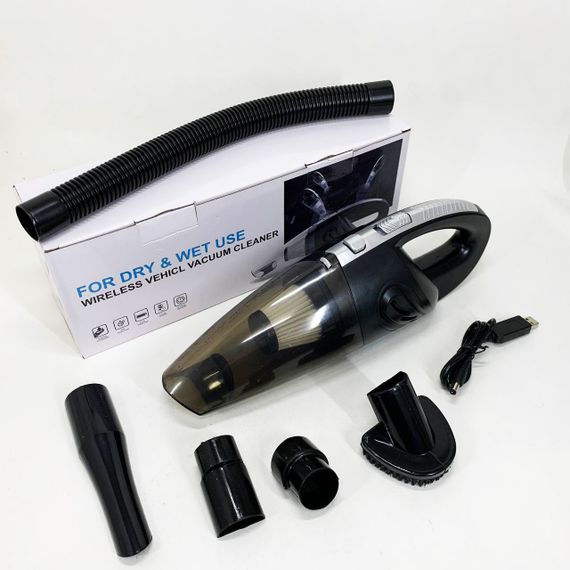 Потужний бездротовий пилосос автомобільний для сухого та вологого прибирання в машині та будинку +5 насадок FY-63 | Зображення 6