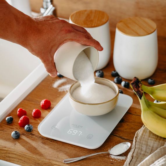 Ваги кухонні Adler AD 3181 grey електронні/ 10кг/ г; кг, фунт/ 2хААА/ автовимкнення/ скло | Зображення 3