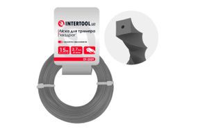 Леска для триммера Intertool - 2,7мм x 15м квадрат крученый армированный (DT-2329)
