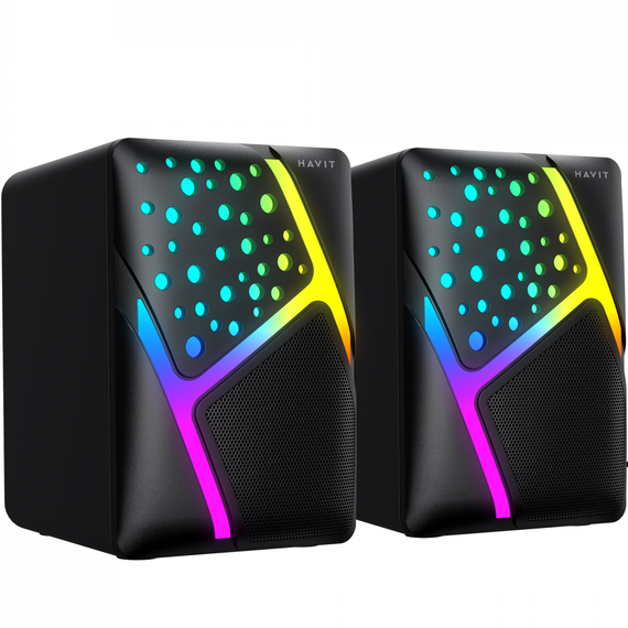 Акустична система HAVIT HV-SK763 USB 6W з підсвіткою RGB Black | Зображення 1