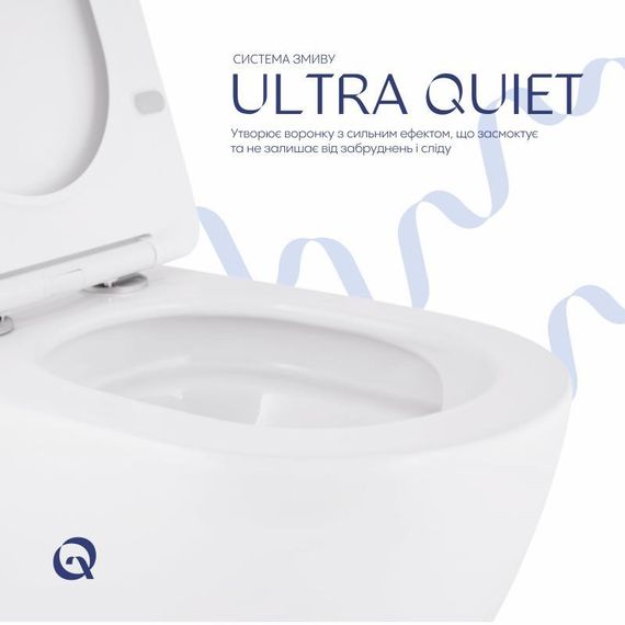 Унітаз підвісний Qtap Robin New безобідковий із сидінням Soft-close QT13332381ASW | Зображення 4