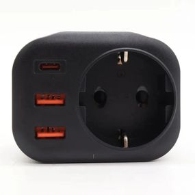 Мережевий зарядний пристрій 4в1, 4000Вт, USB-C, 2хUSB-A + розетка 220В, XPRO (234570650_306)
