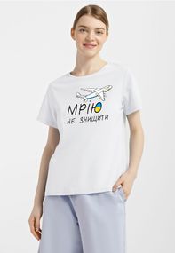 Футболка жіноча біла з принтом "Мрію не знищити", L