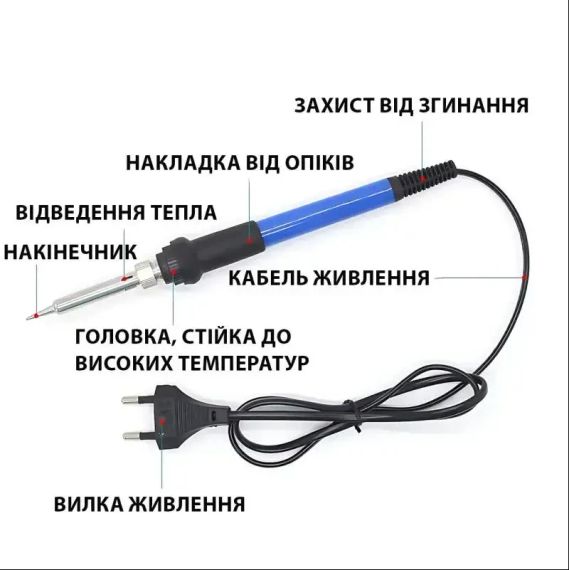 Набор для пайки 17 в 1 в кейсе (паяльник, мультиметр VC830L, пинцет, оловоотсос для пайки, наконечники) (H507) | Зображення 5
