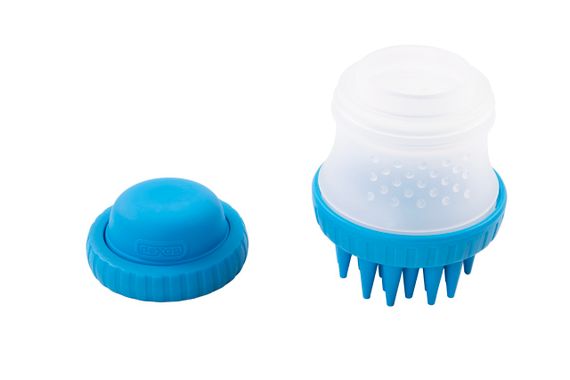 Щітка для миття собак із ємністю для шампуню Dexas ScrubBuster, блакитна | Зображення 2