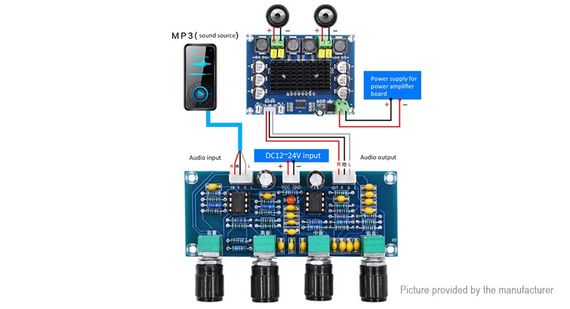 Темброблок стерео предусилитель XH-A901 NE5532 DC12-24V | Зображення 1