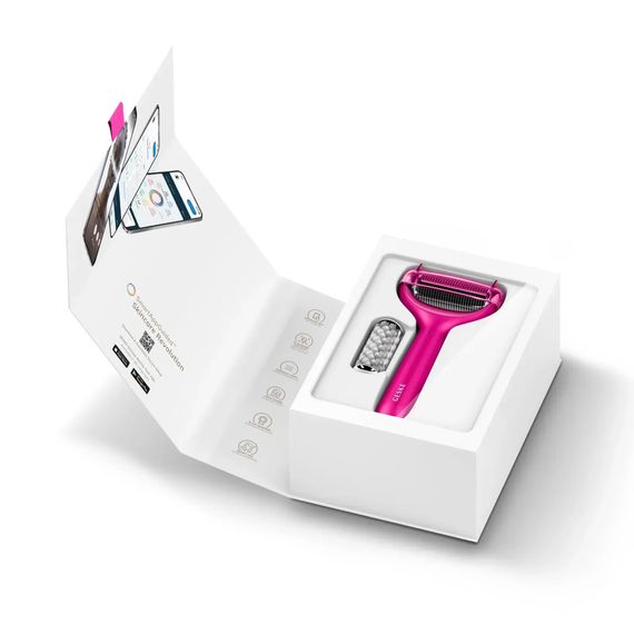 Електронний ролер для обличчя та тіла з мікроголками GESKE MicroNeedle Face&Body Roller 8в1 gray, Малиновий | Зображення 8