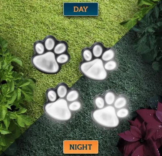 Світильник Solar Paw Print Lights на сонячній батареї 4 шт | Зображення 4