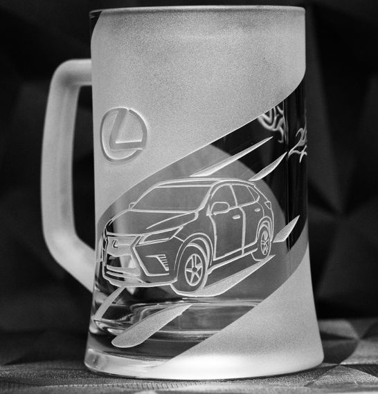 Подарочный пивной бокал  670 мл с гравировкой авто надписью лого Лексус РХ 350Lexus RX 350 | Зображення 4