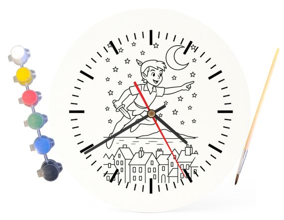 Детский набор для творчества часы-раскраска Питер Пэн и Венди (Джеймс Барри) 30 см (Г0026) | Зображення 3