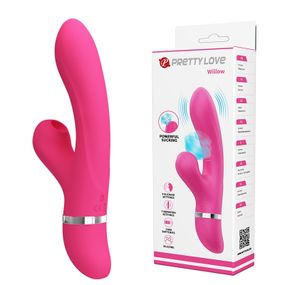 Вібратор-кролик для точки G PRETTY LOVE Willow з вакуумним стимулятором, 20.4 х 3.5 см Sex Aura