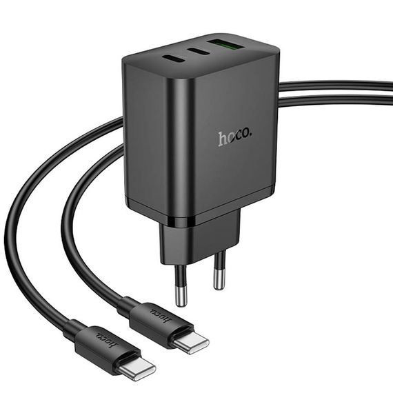 МЗП Hoco N51 Scenery PD65W (1USB-A/2C) + кабель Type-C to Type-C Black | Зображення 2