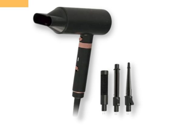 Фен для укладання волосся компактний з насадками 4в1 XPRO KM-9203 чорний (41074-15841_1115)