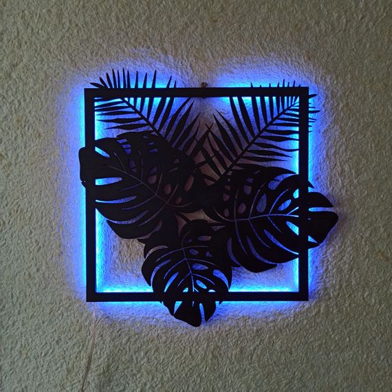 Панно декоративне картина на стіну Фітокартина LED 16 кольорів пульт 400x400 acr-p000019 | Зображення 6