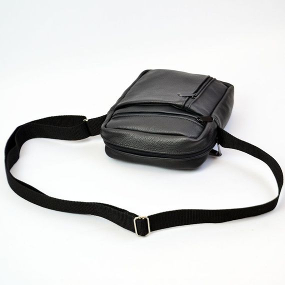 Елегантна чоловіча шкіряна сумка-месенджер із натуральної шкіри на 5 відділень, чоловіча сумка через спину | Зображення 4