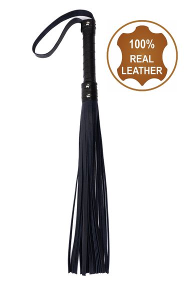Флоггер из натуральной кожи Flirty Hard Leather - Dark Blue, BG-00003 sexstyle