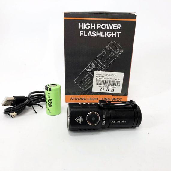 Мощные фонарики PLD-536-3XPG, Ручной фонарик led, Ударопрочный водонепроницаемый фонарь BU-74 | Зображення 2