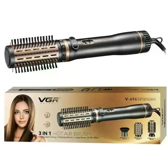 Фен-щетка VGR V-496 • Многофункциональный стайлер VGR V-496 1000 Вт для сушки, выпрямления, объема и укладки волос с ионизацией | Зображення 3