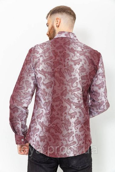 Сорочка чоловіча в смужку, колір біло-бордовий, розмір XXL FA_003843 | Зображення 3