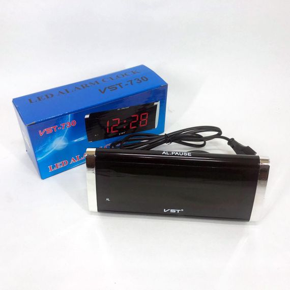 Электронные Часы VST-730-4 green, цифровые настольные сетевые часы, led alarm clock с будильником | Зображення 1