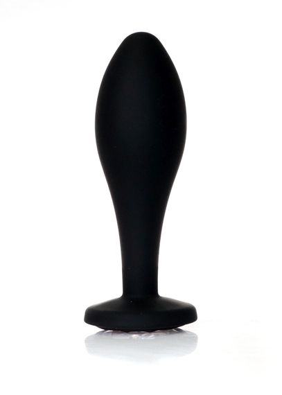 Анальна пробка - Jewellery Silicone Black Plug L Clear | Зображення 4