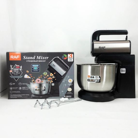 Настольный миксер тестомес RAF R.6652 1000 Вт 3.5 л, Бытовой миксер для взбивания крема AY-54 | Зображення 7