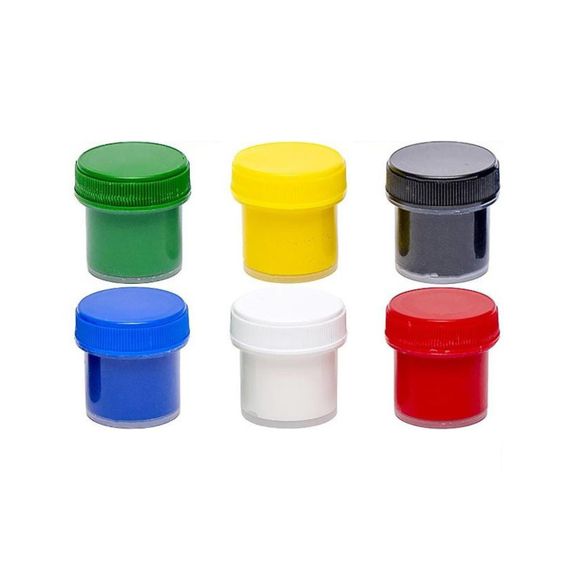 Дитячі гуашеві фарби 7C20601, 6 кольорів по 10 мл | Зображення 1